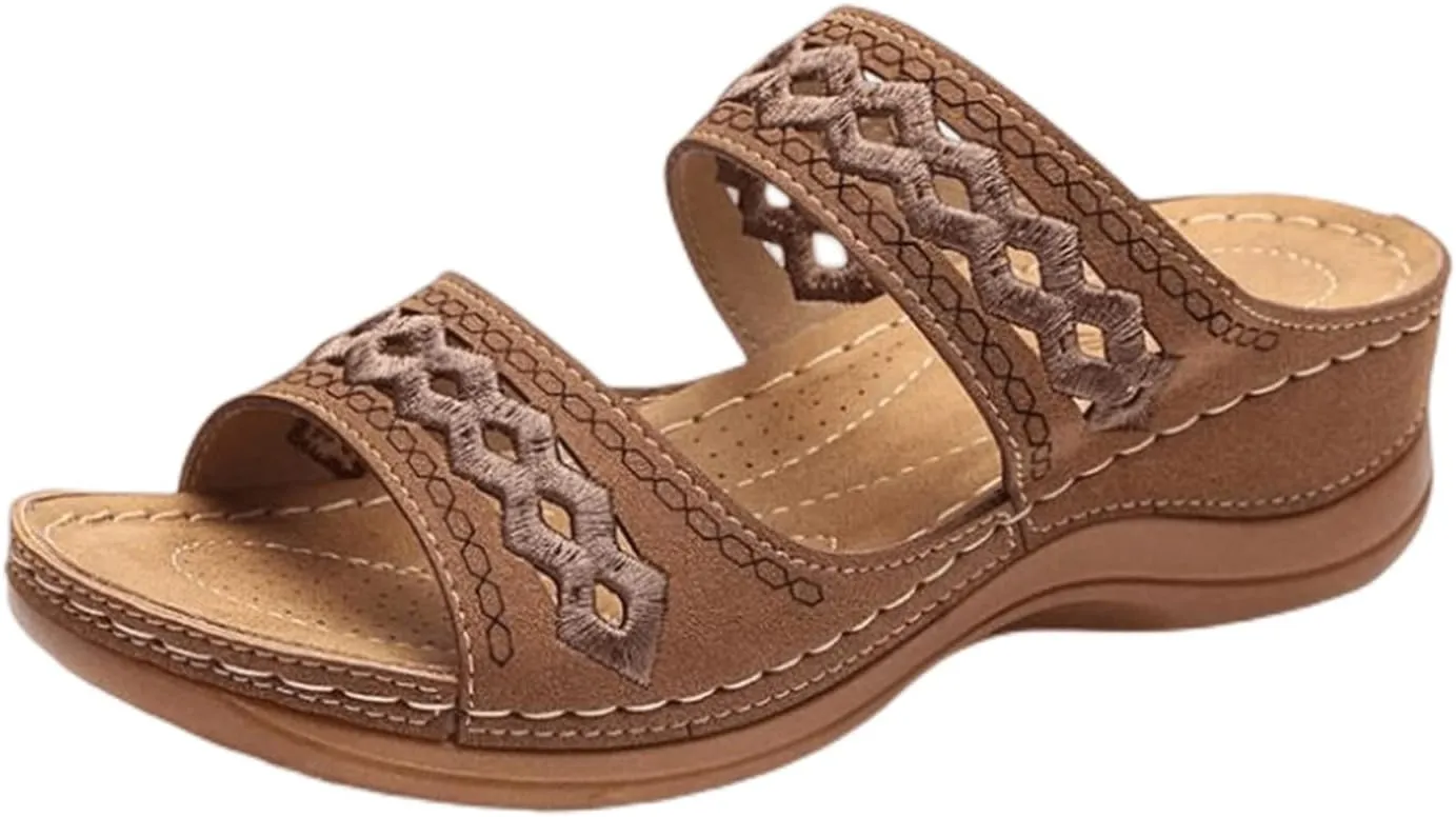 Ladmiple Women's Sandals Comfortable Dressy Slip On Orthotic Flip Flops Casual Orthopedic Summer Shoes With Arch Support