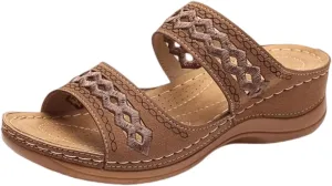 Ladmiple Women's Sandals Comfortable Dressy Slip On Orthotic Flip Flops Casual Orthopedic Summer Shoes With Arch Support