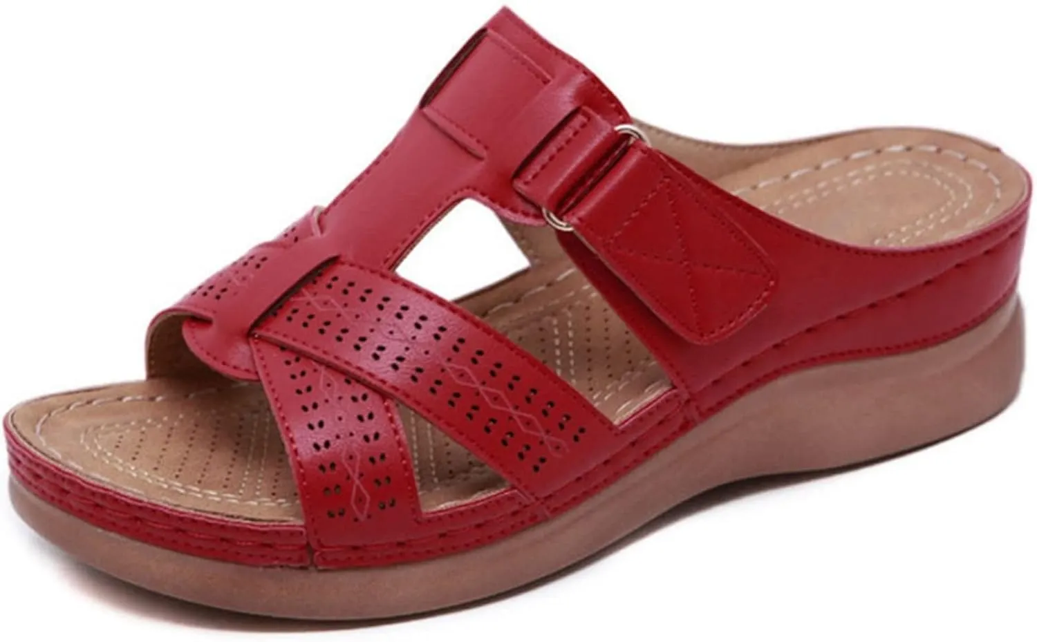 Ladmiple Women's Sandals Comfortable With Arch Support Fashion Orthotic Slides Ladies Lightweight Athletic Slip On Slippers
