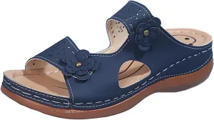 Ladmiple Womens Sandals Dressy Flat Arch Support Orthopedic Flip Flops Summer Comfortable Orthotic Slides Walking Shoes