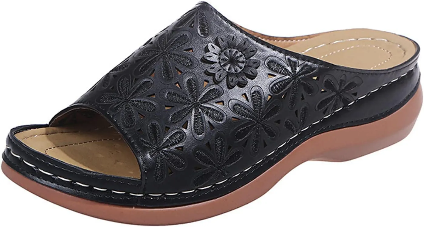 Ladmiple Womens Sandals With Arch Support Walking Orthotic Slides Dressy Summer Comfortable Orthopedic Flip Flops Beach Shoes