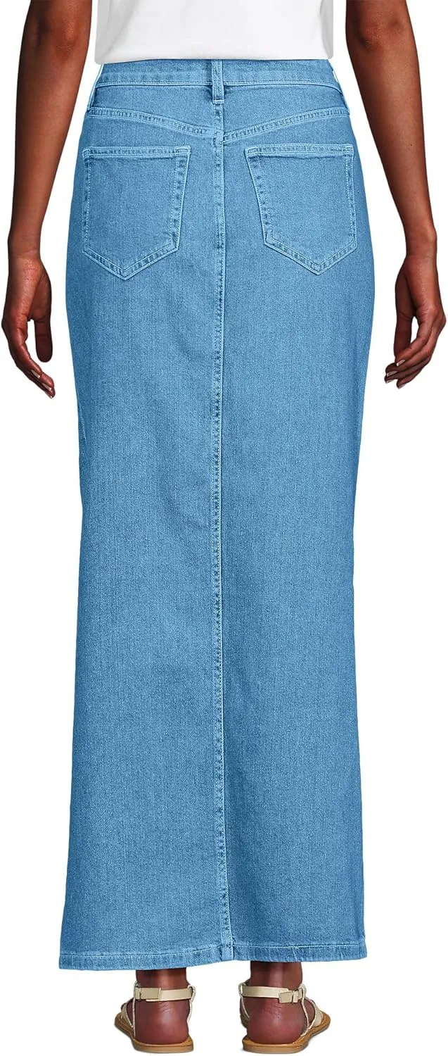 Lands' End Women's Soft Denim Maxi Skirt