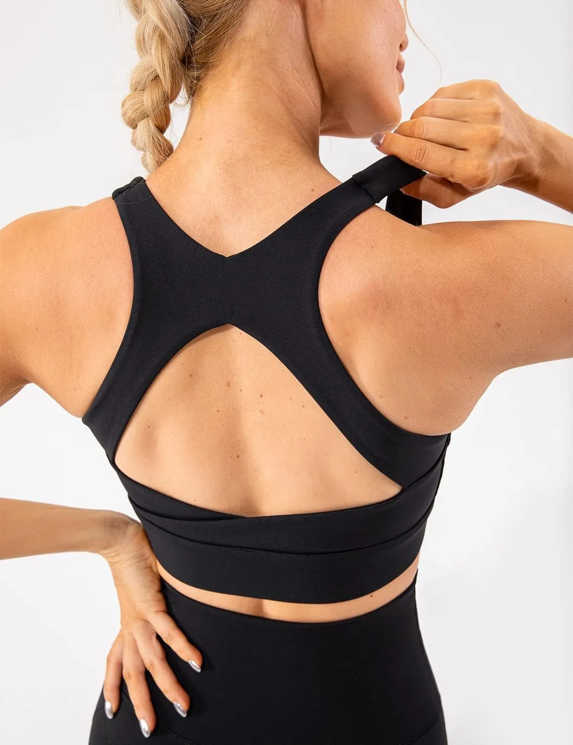 Lavento Women's Supportive Soft Sports Bra - Workout Yoga Training Bras Top
