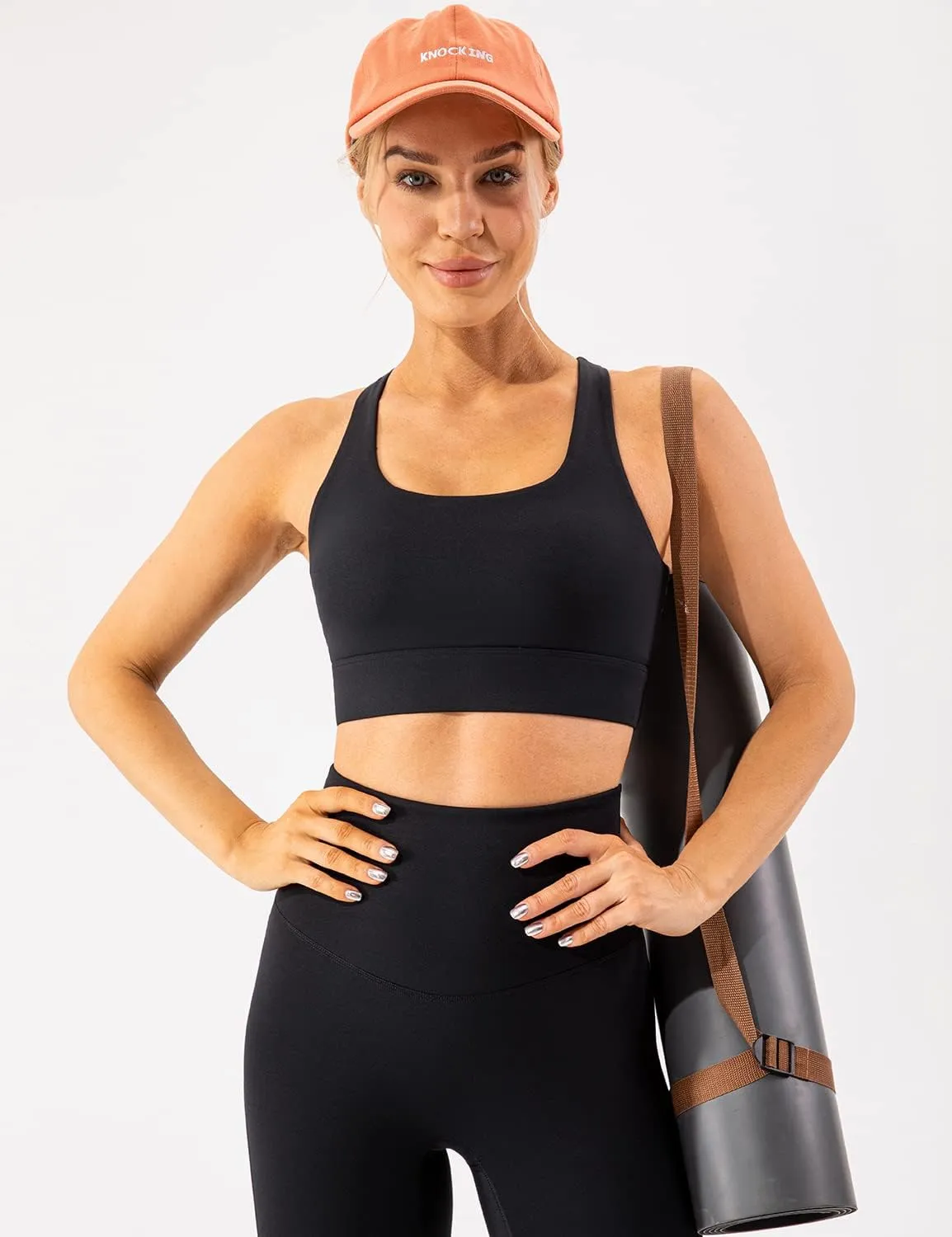 Lavento Women's Supportive Soft Sports Bra - Workout Yoga Training Bras Top