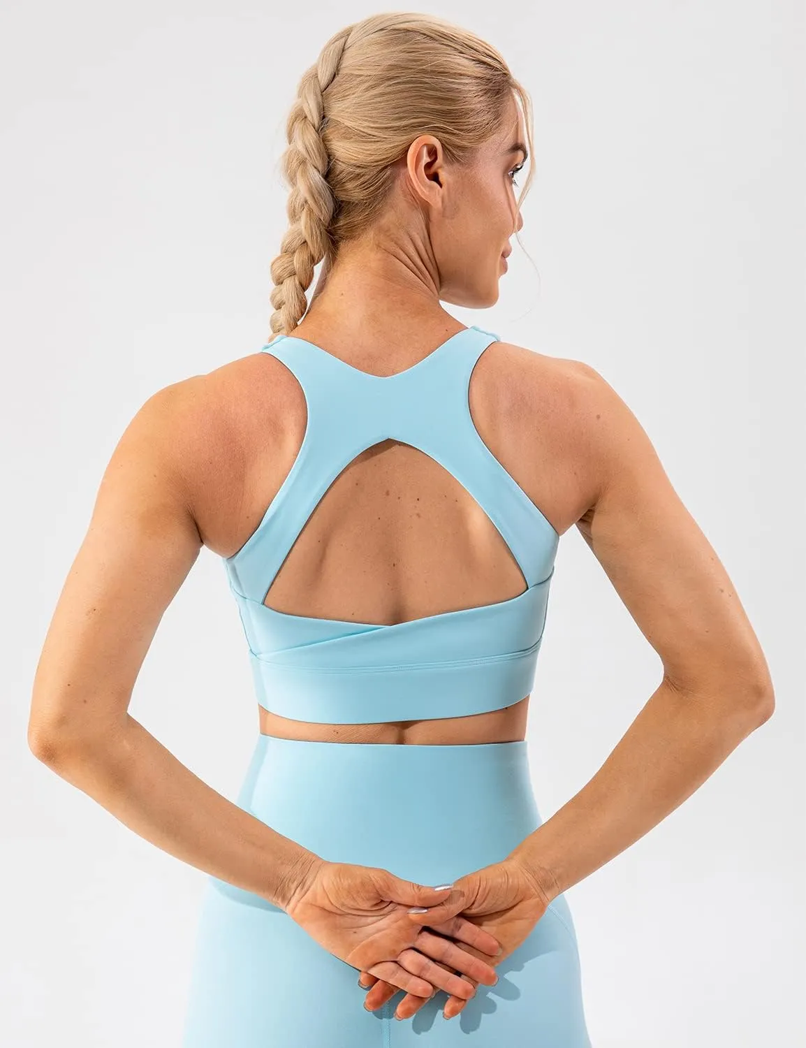 Lavento Women's Supportive Soft Sports Bra - Workout Yoga Training Bras Top