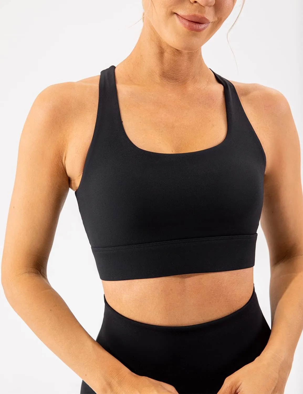 Lavento Women's Supportive Soft Sports Bra - Workout Yoga Training Bras Top