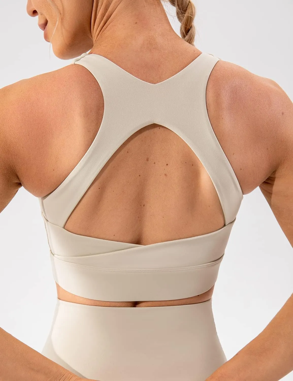 Lavento Women's Supportive Soft Sports Bra - Workout Yoga Training Bras Top
