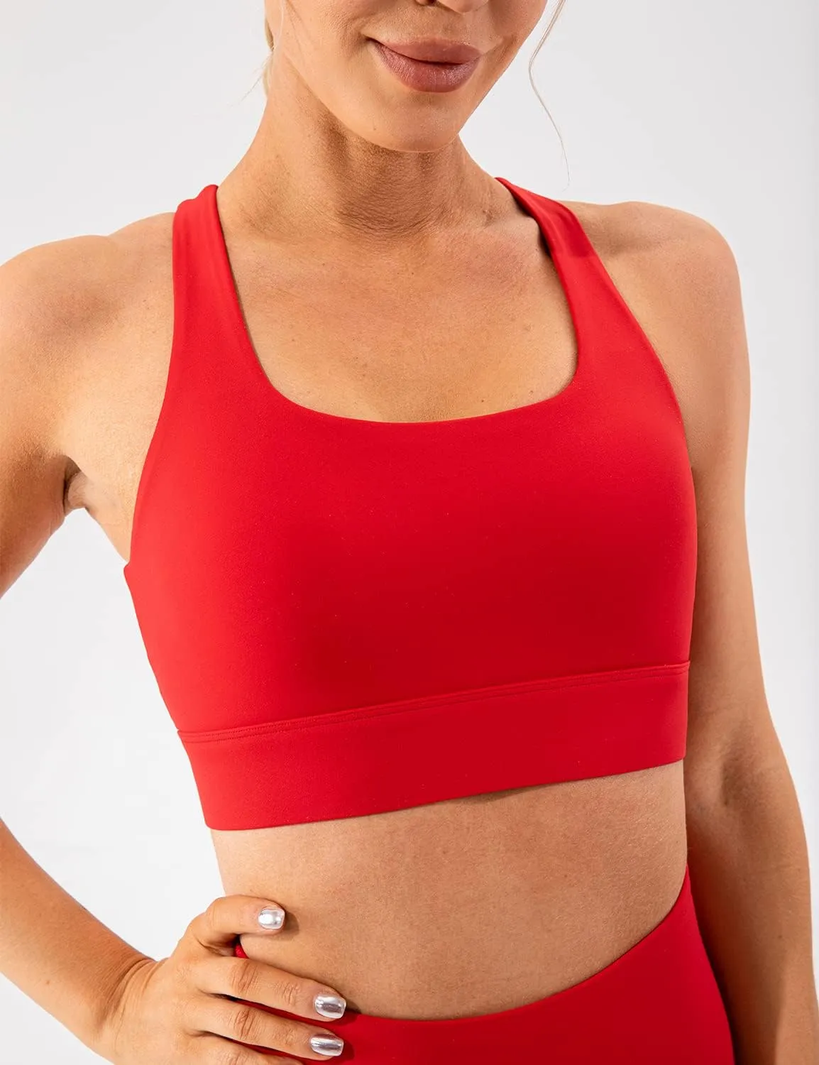 Lavento Women's Supportive Soft Sports Bra - Workout Yoga Training Bras Top