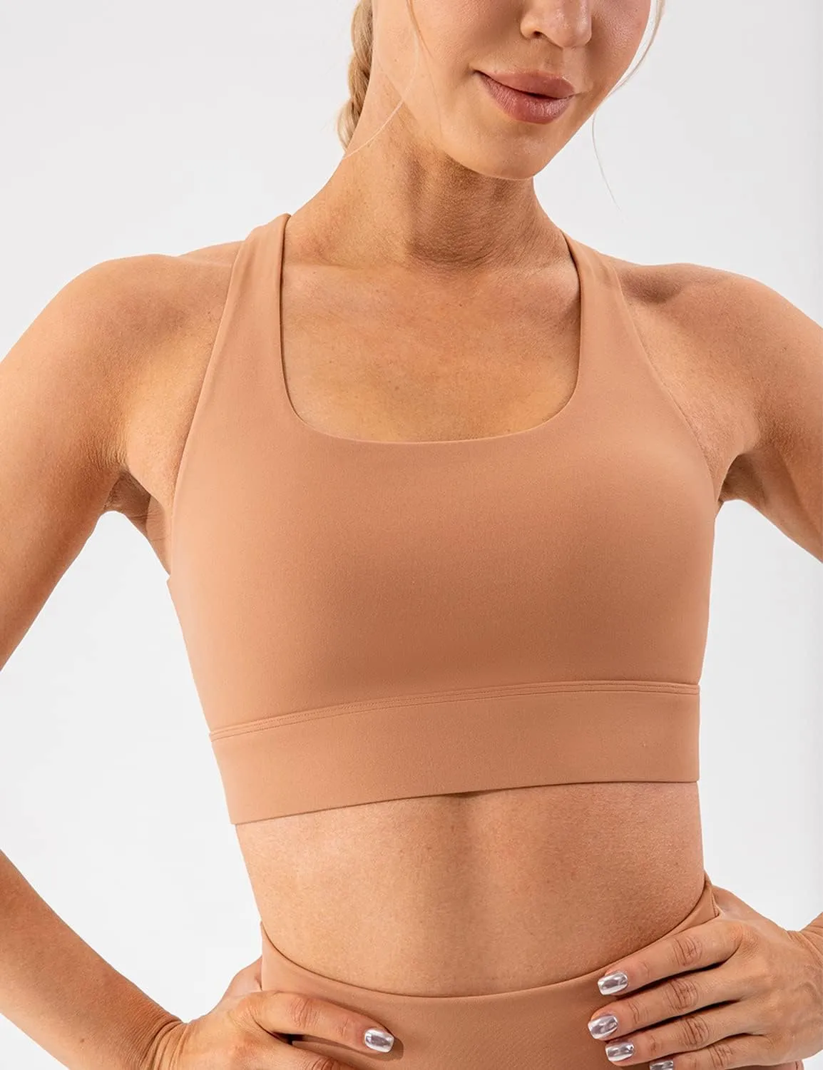 Lavento Women's Supportive Soft Sports Bra - Workout Yoga Training Bras Top