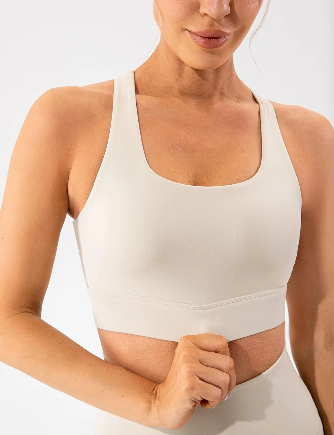 Lavento Women's Supportive Soft Sports Bra - Workout Yoga Training Bras Top