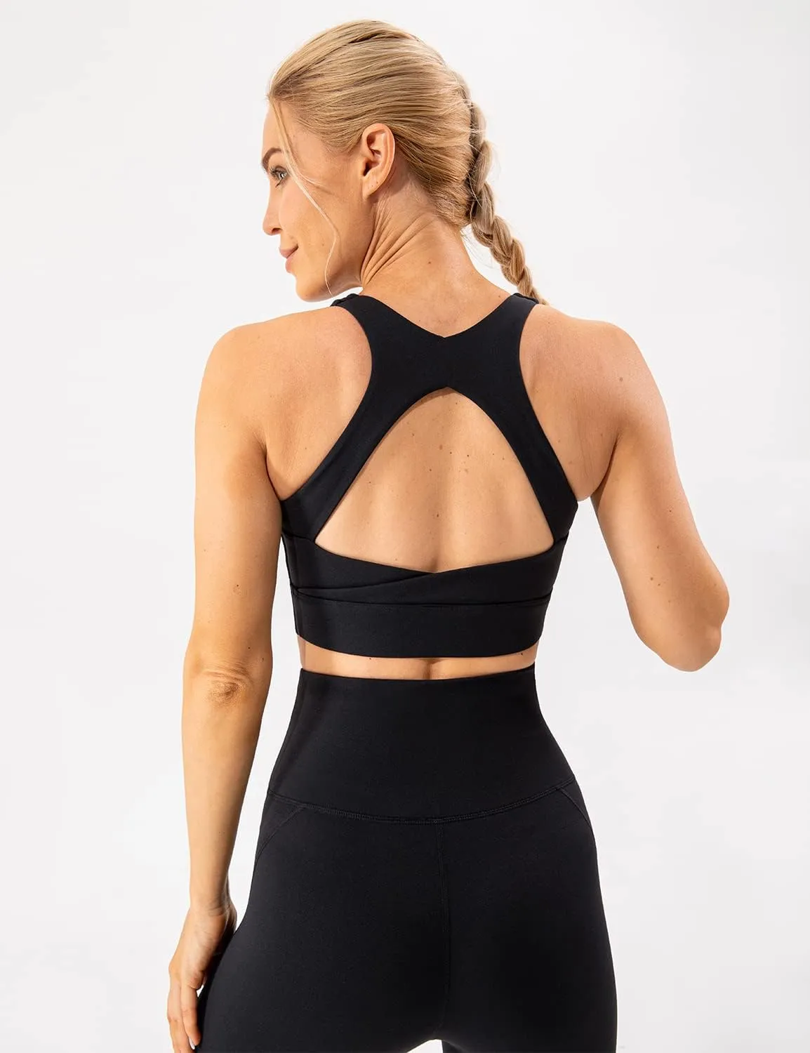 Lavento Women's Supportive Soft Sports Bra - Workout Yoga Training Bras Top