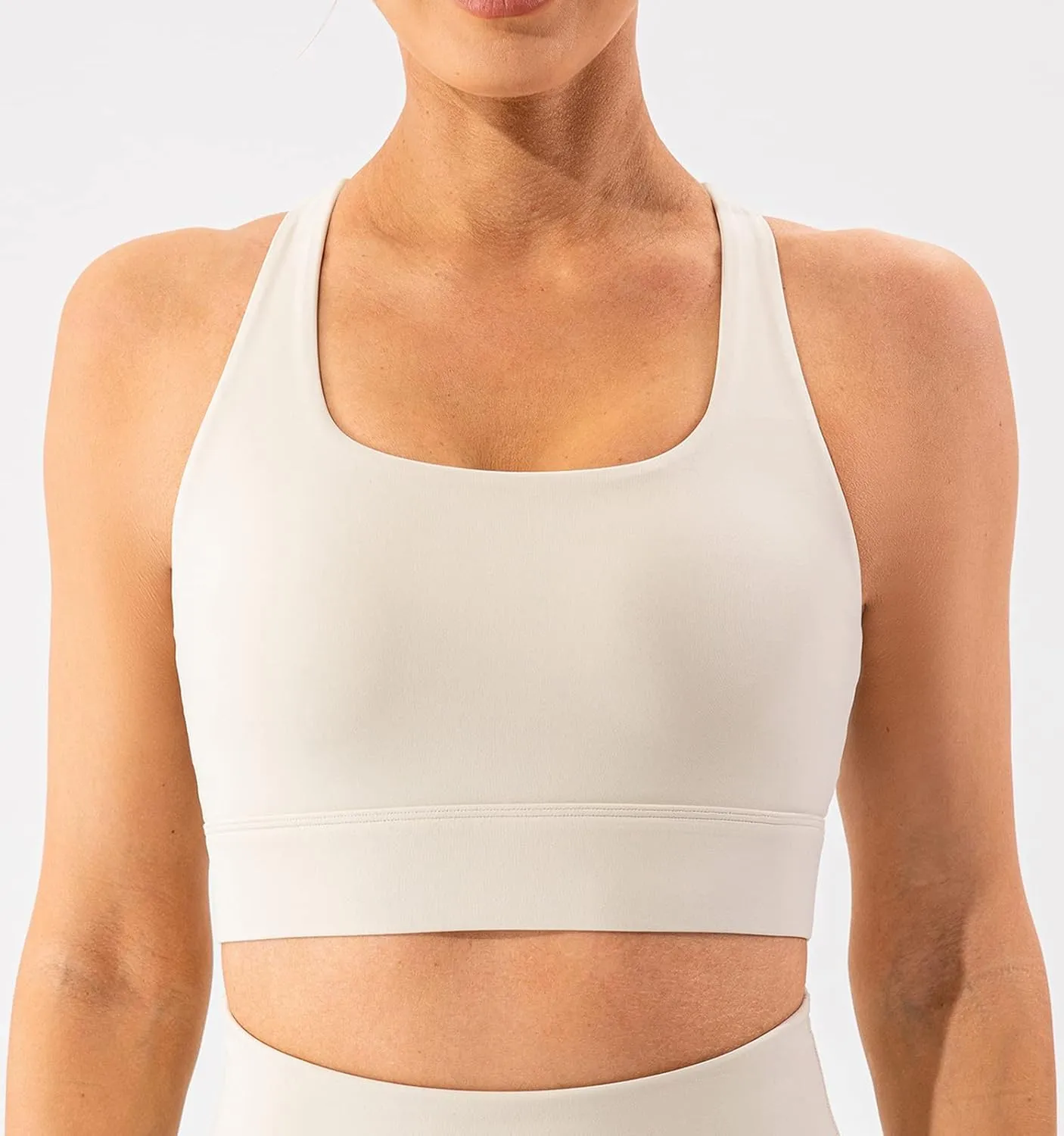 Lavento Women's Supportive Soft Sports Bra - Workout Yoga Training Bras Top