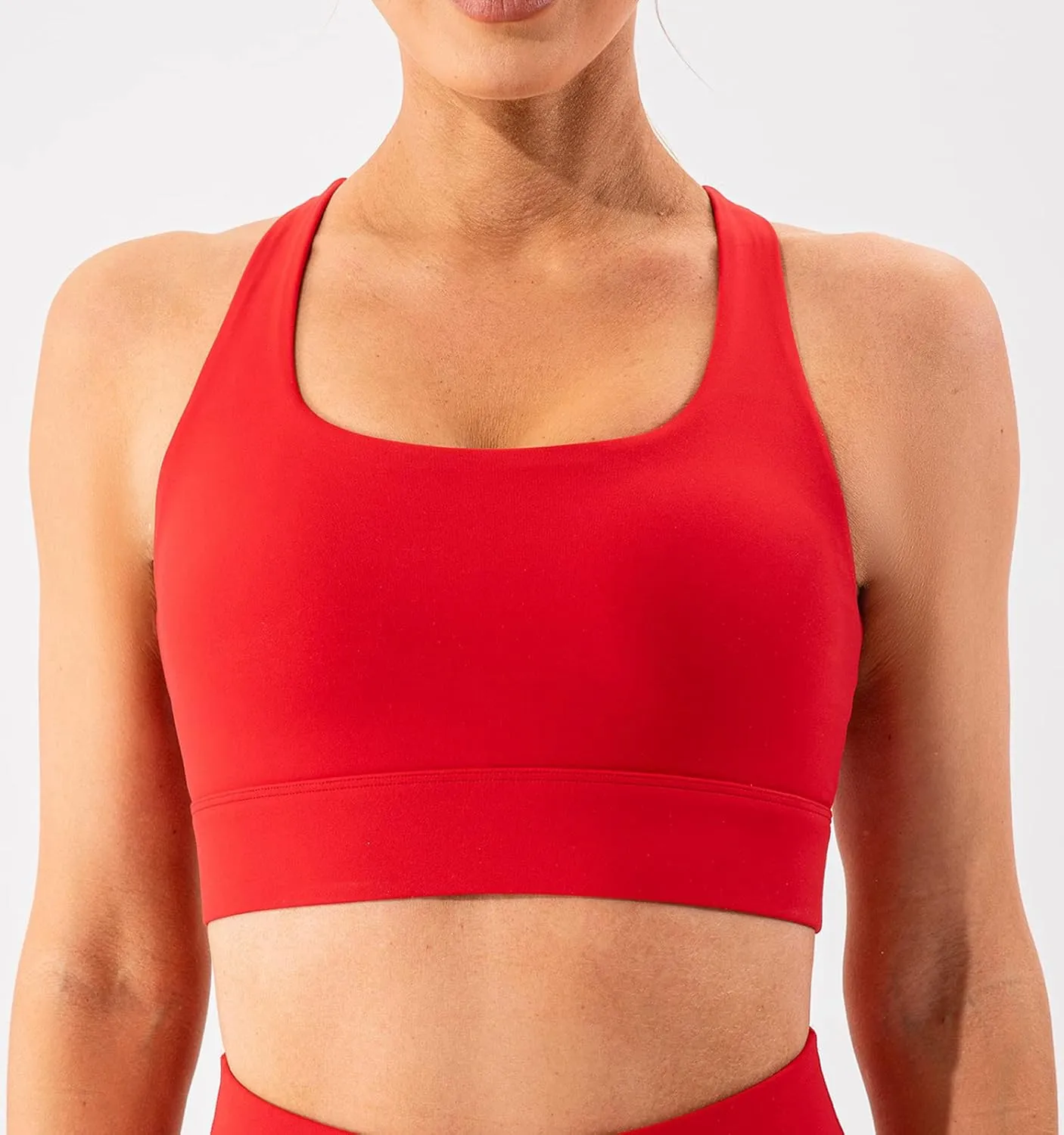 Lavento Women's Supportive Soft Sports Bra - Workout Yoga Training Bras Top