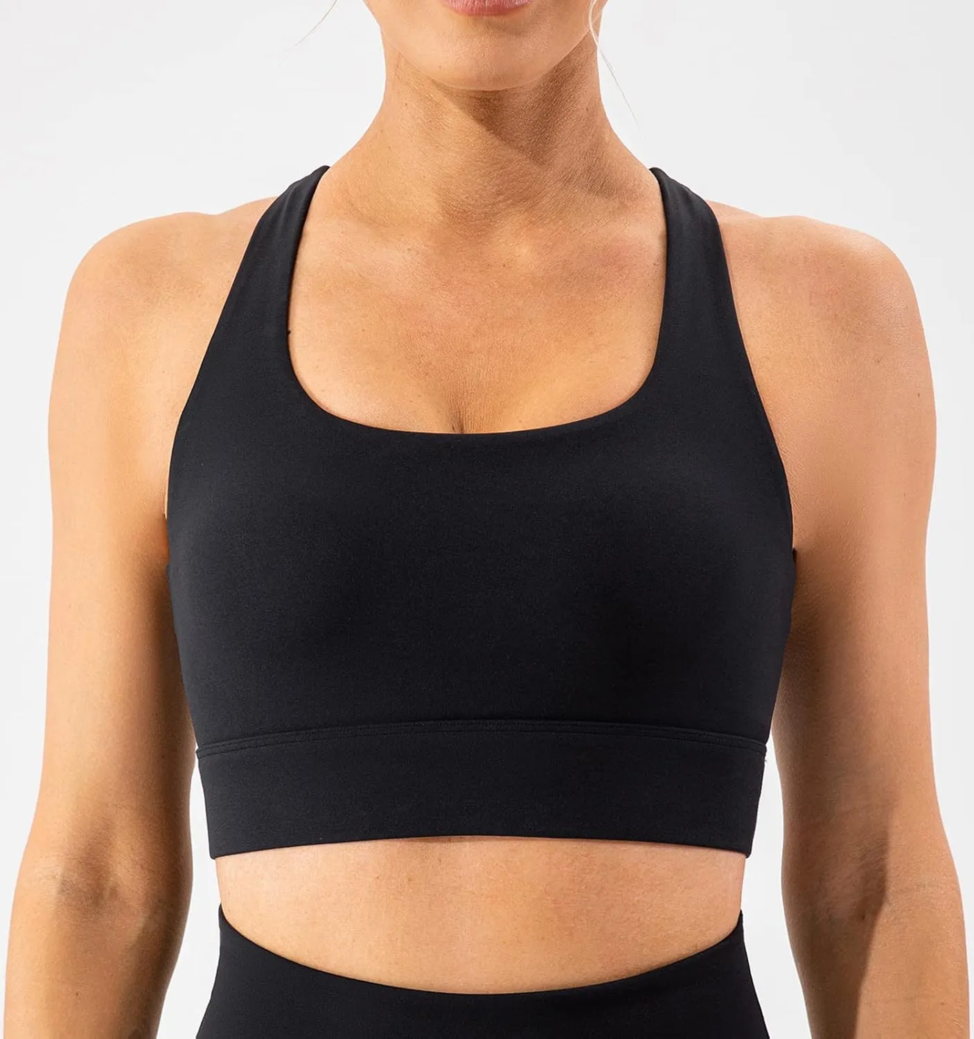 Lavento Women's Supportive Soft Sports Bra - Workout Yoga Training Bras Top