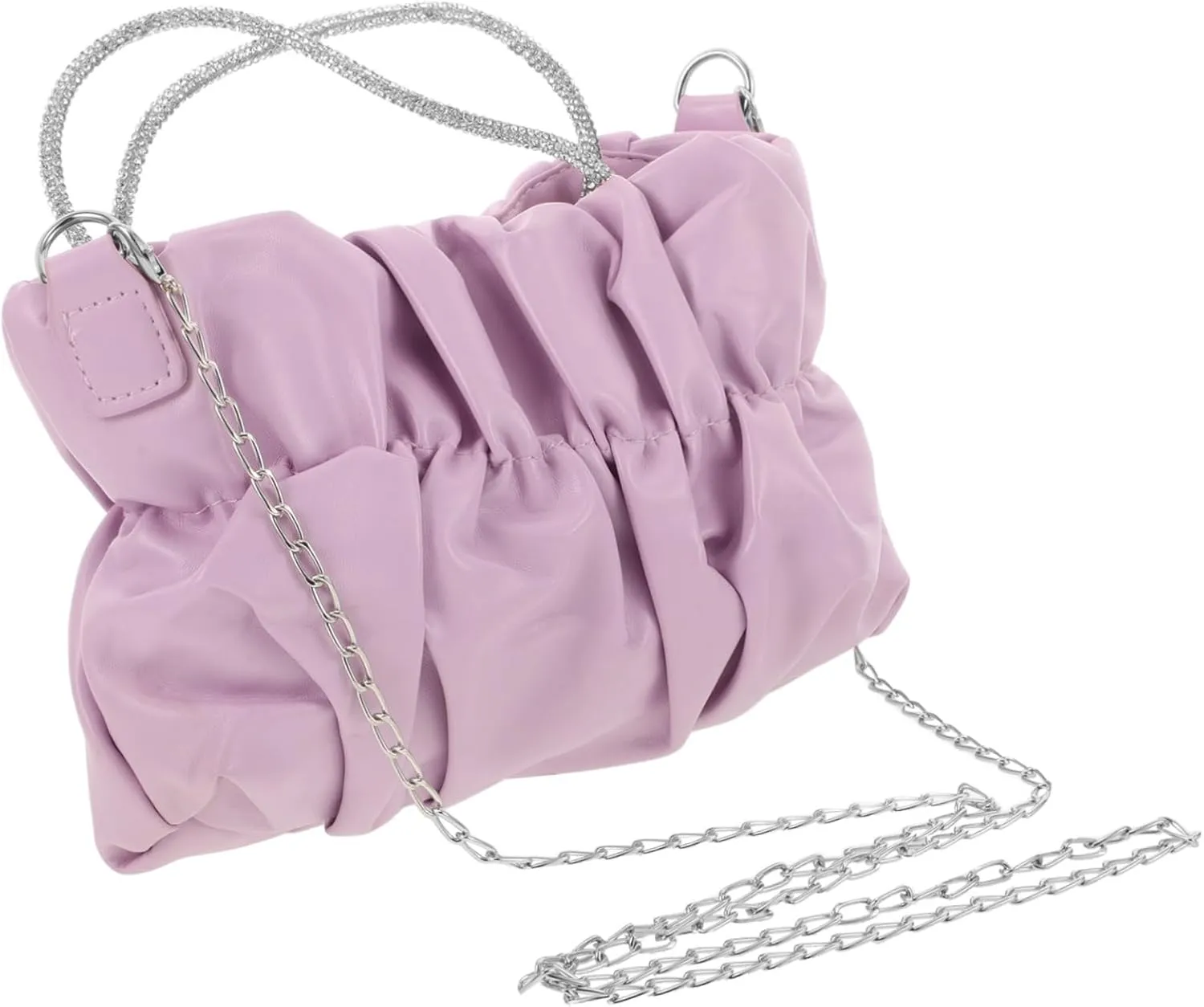 LIFKOME Shoulder Purses Ruched Handbag Soft Pleated Evening Clutch Chain Bag for Party Cocktail Handbags for Women