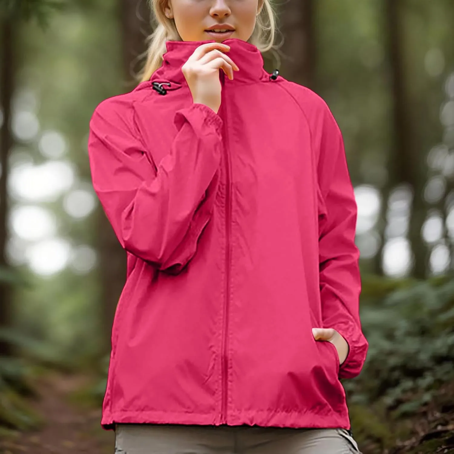 Light Jacket For Women Casual Long Sleeve Fishing Uv Protection Sun Hoodie Full Zip Camping Travel Windbreaker Jacket