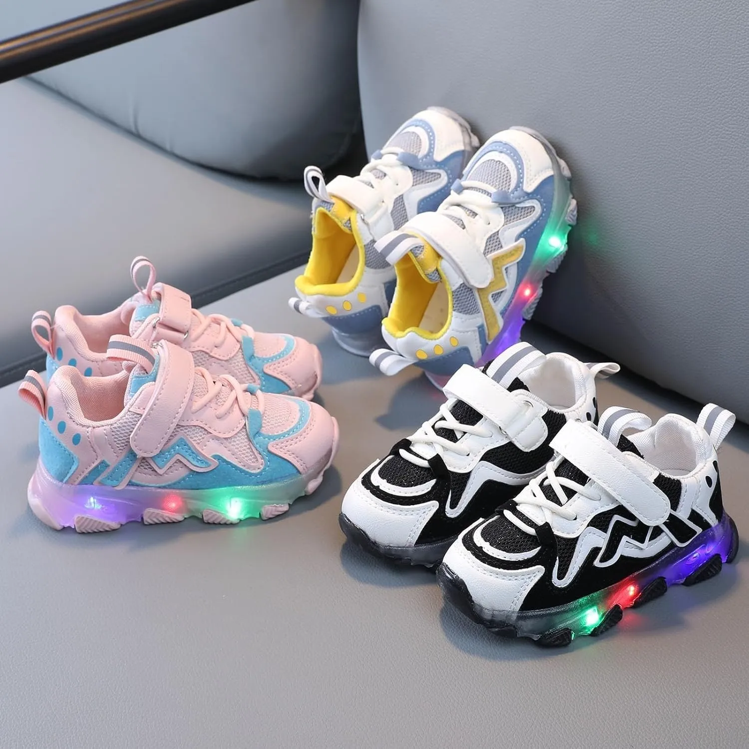 Light Up Shoes for Boys Girls Toddler Flashing Breathable Sport Walking Running Shoes for Kids Baby Sneakers