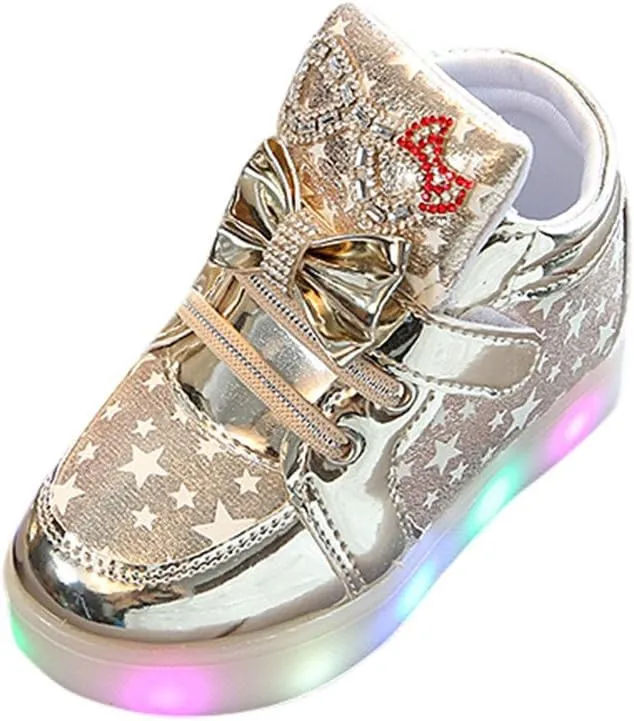 Light up Shoes for Toddler Baby Shoes Girl Flashing High Top Sneakers Winter Warm Non Slip First Walking Shoes
