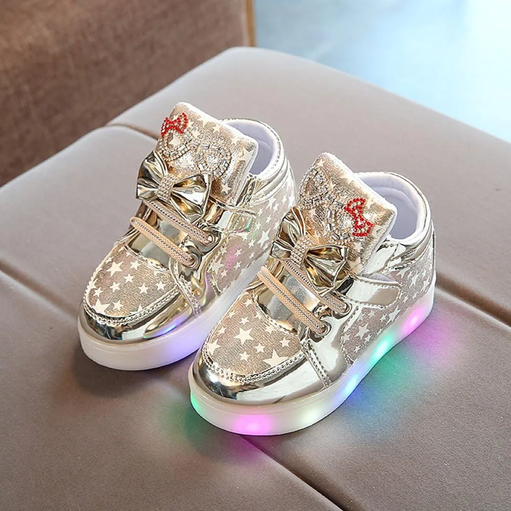 Light up Shoes for Toddler Baby Shoes Girl Flashing High Top Sneakers Winter Warm Non Slip First Walking Shoes
