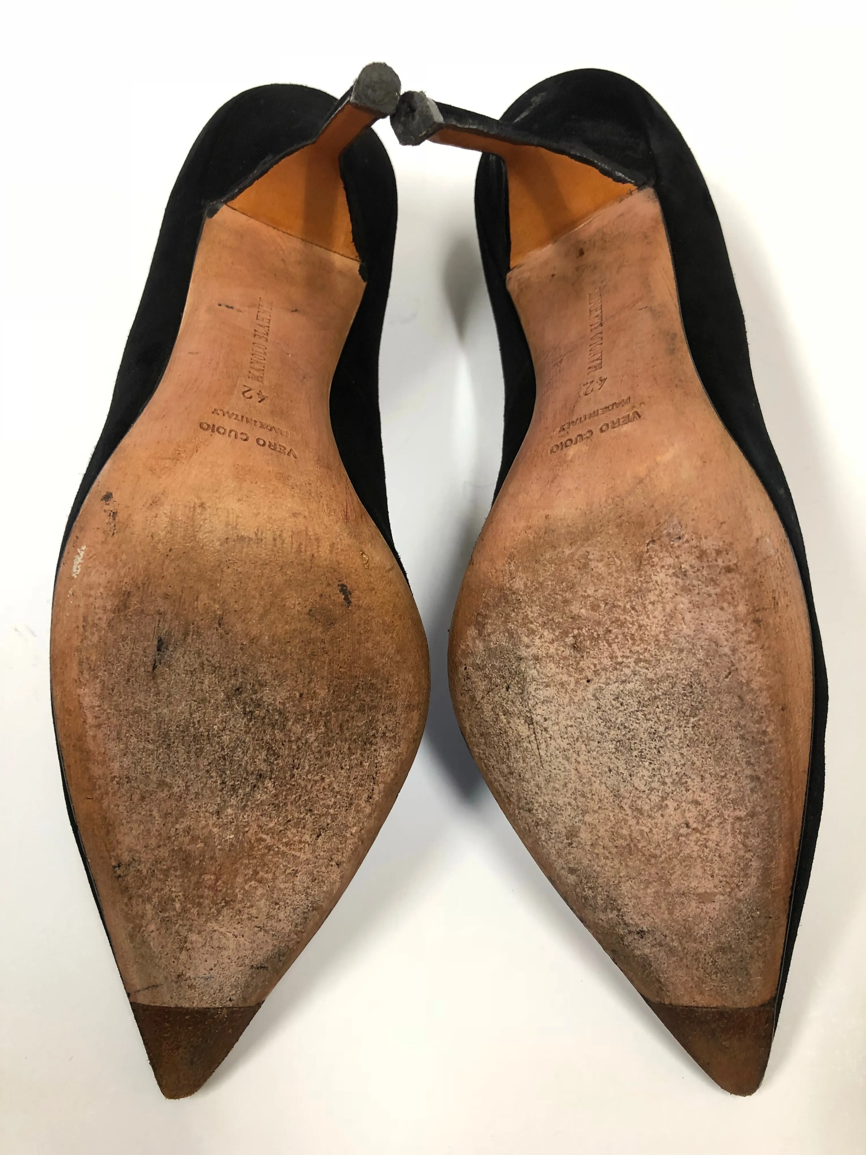 MANOLO BLAHNIK BB 105mm SUEDE POINT TOE SIZE 42
