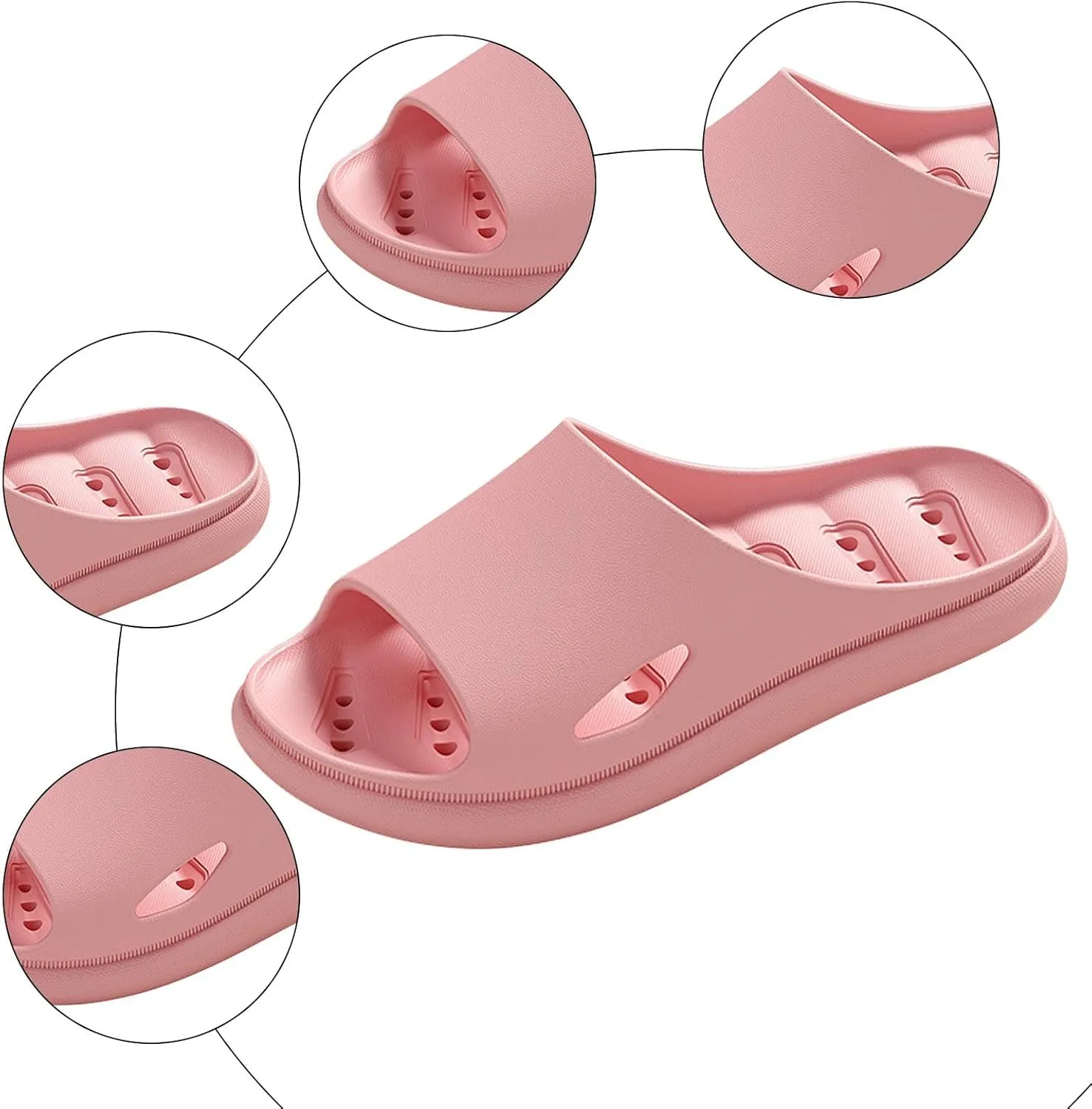 Men and Women Same Couples Quick Drying Slip Leakage Thick Soled Soft Soled Solid Color Womens and Slides and Platform