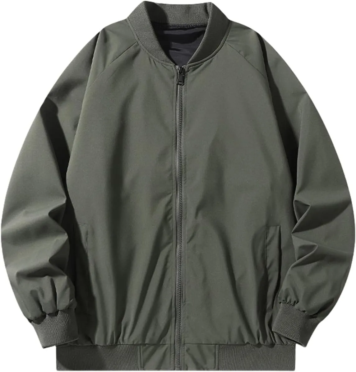 Men Bomber Jacket Lightweight Causal Flight Windbreaker Zip Up Light Track Jackets Outdoor Travel Golf Coats for Men