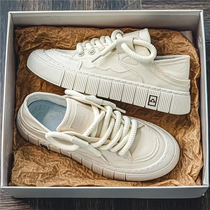 Men's Casual and Comfortable Thick-Soled Sports Shoes, wear-Resistant and Anti-Slip Skate Shoes, Suitable for Wearing All Year Round