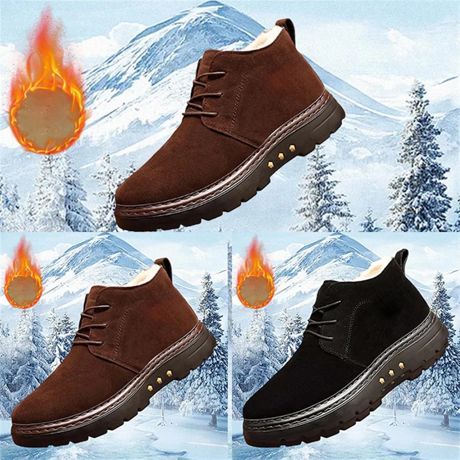 Men's Fleece Warm Boots Snow Shoes For Mens Botas De Invierno Para Hombre Outdoor Boot Comfortable Walking Shoes