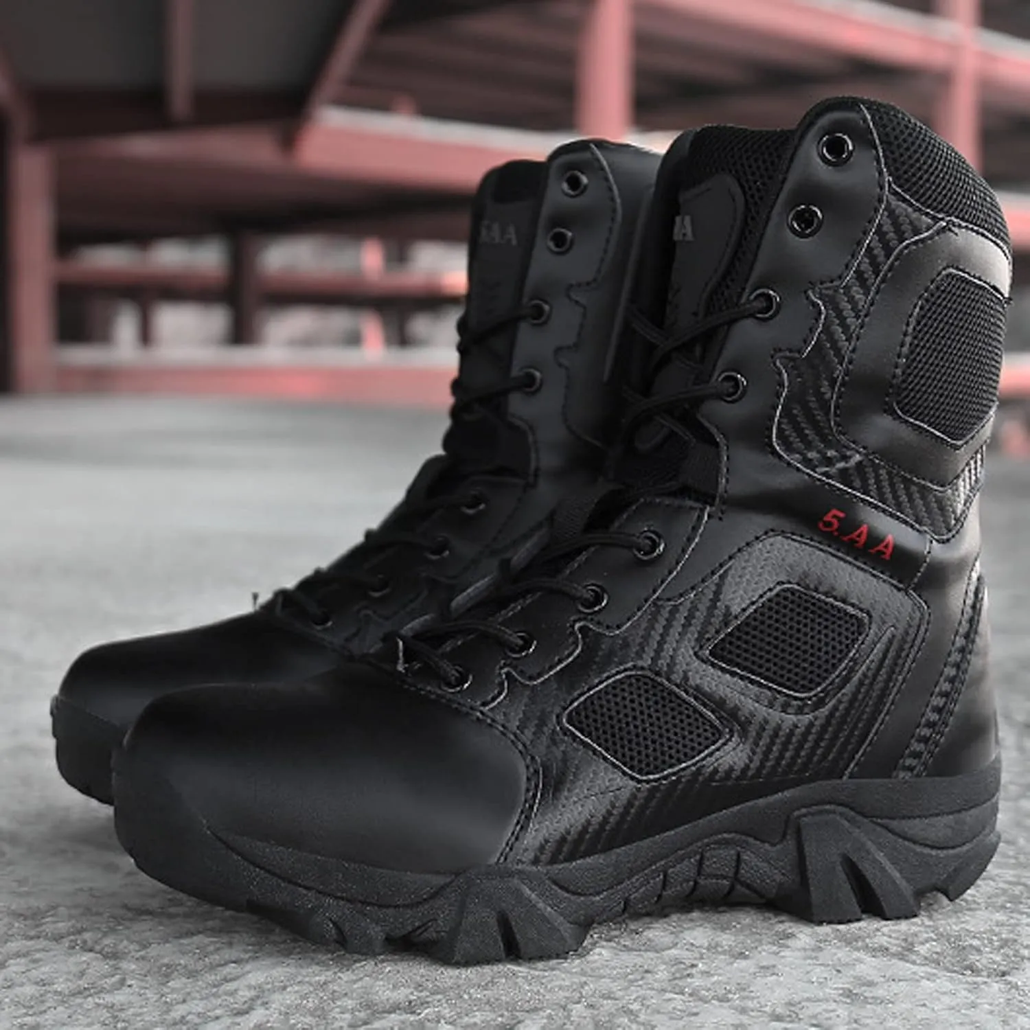 Men's Hiking Boots Water Resistant Climbing Trekking Camping Boots High Top Walking Shoe Black-EU45/US11
