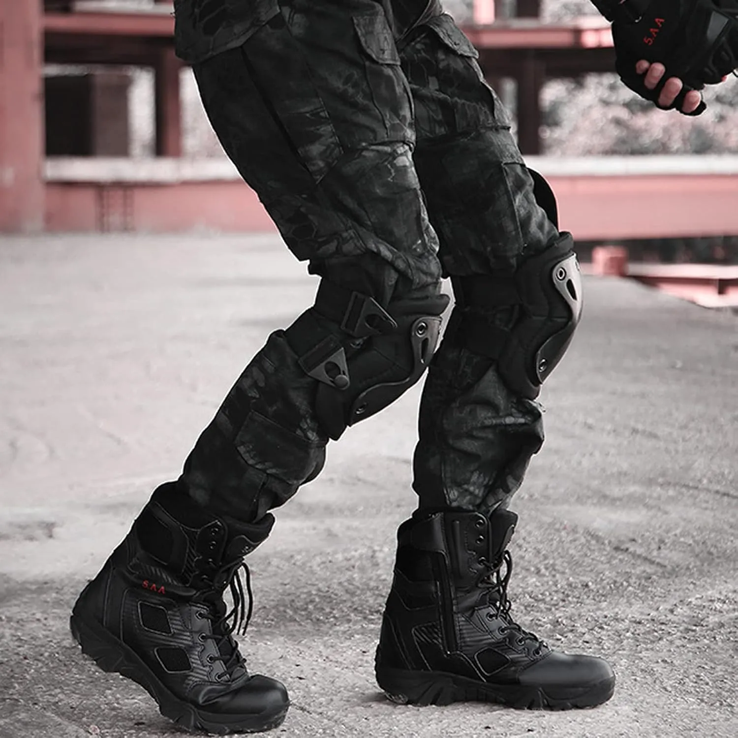 Men's Hiking Boots Water Resistant Climbing Trekking Camping Boots High Top Walking Shoe Black-EU45/US11
