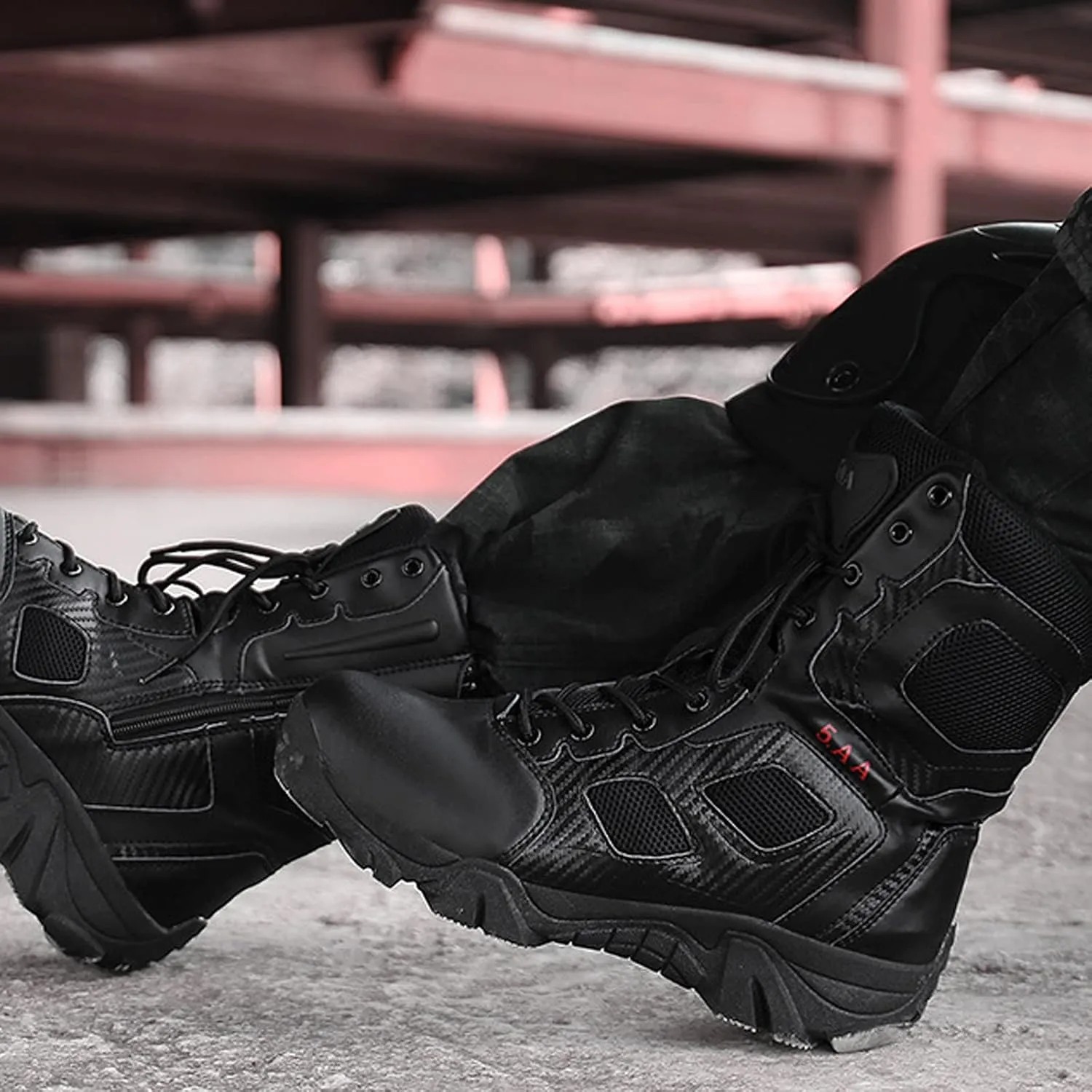 Men's Hiking Boots Water Resistant Climbing Trekking Camping Boots High Top Walking Shoe Black-EU45/US11