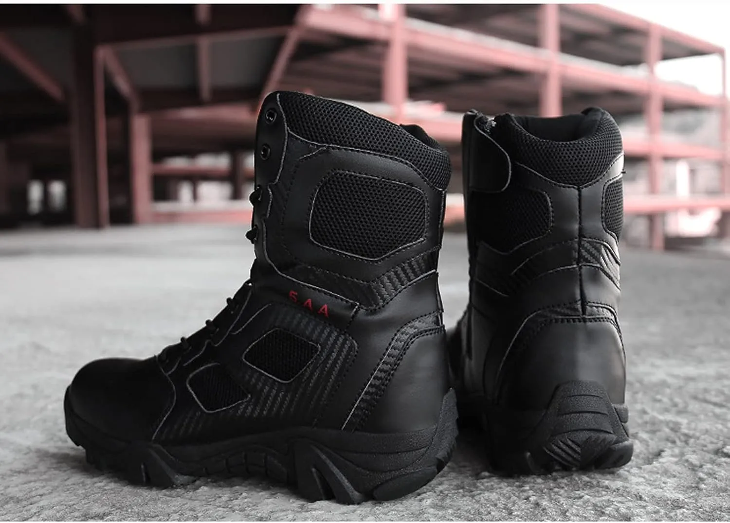 Men's Hiking Boots Water Resistant Climbing Trekking Camping Boots High Top Walking Shoe Black-EU45/US11