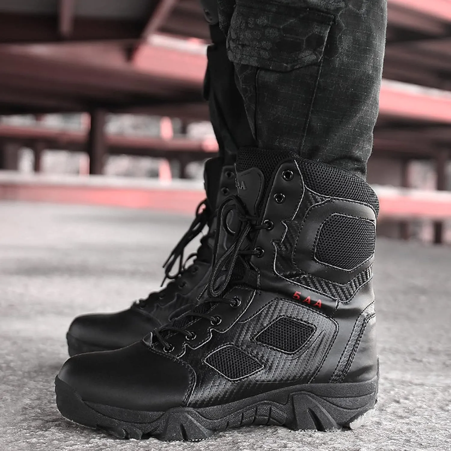 Men's Hiking Boots Water Resistant Climbing Trekking Camping Boots High Top Walking Shoe Black-EU45/US11