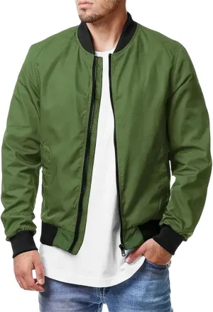 Men's Lightweight Bomber Jacket Fashion Flight Windbreaker Casual light Jacket Outdoor Golf Coat Sportswear for Men