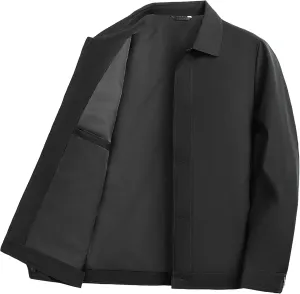 Men's Lightweight Business Jackets Light Coat Laydown Collar Jacket Casual Blazer Windbreaker with Pockets