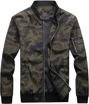 Men's Lightweight Camouflage Jacket Light Track Casual Windbreaker Coats Sportswear Fligh Bomber Jackets