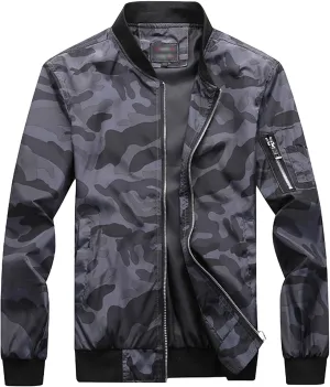 Men's Lightweight Camouflage Jacket Light Track Casual Windbreaker Coats Sportswear Fligh Bomber Jackets