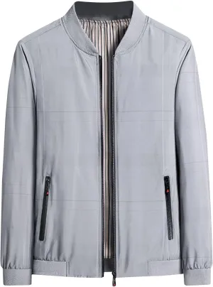 Mens Lightweight Jackets Casual Windbreaker Stylish Light Golf Full Zip Up Work Dress Business Coat with Pockets