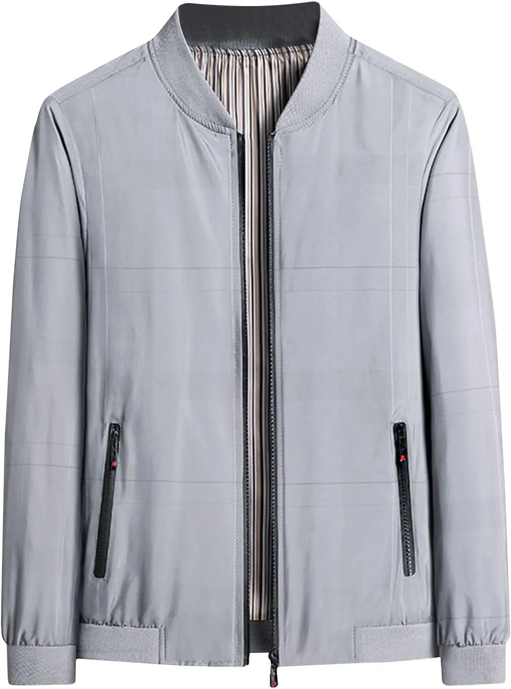 Mens Lightweight Jackets Casual Windbreaker Stylish Light Golf Full Zip Up Work Dress Business Coat with Pockets