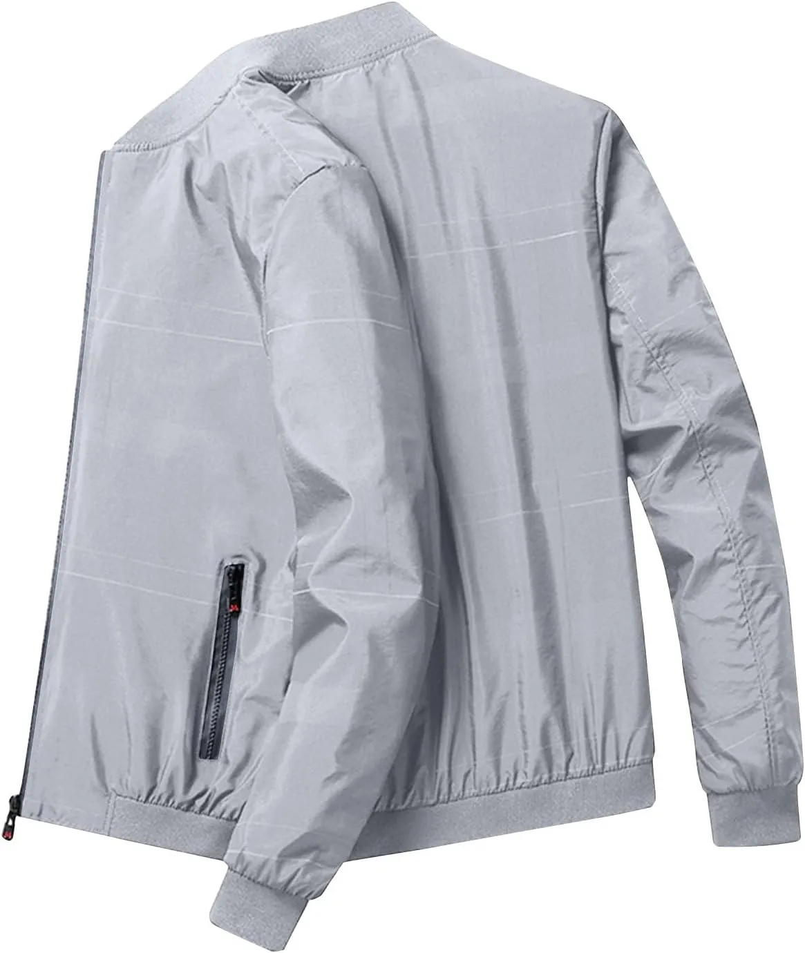Mens Lightweight Jackets Casual Windbreaker Stylish Light Golf Full Zip Up Work Dress Business Coat with Pockets