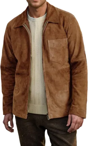 Men's Lightweight Jackets Vintage Faux Suede Bomber Jacket Stand Collar Full Zip Up Light Coat Fall Casual Windbreaker