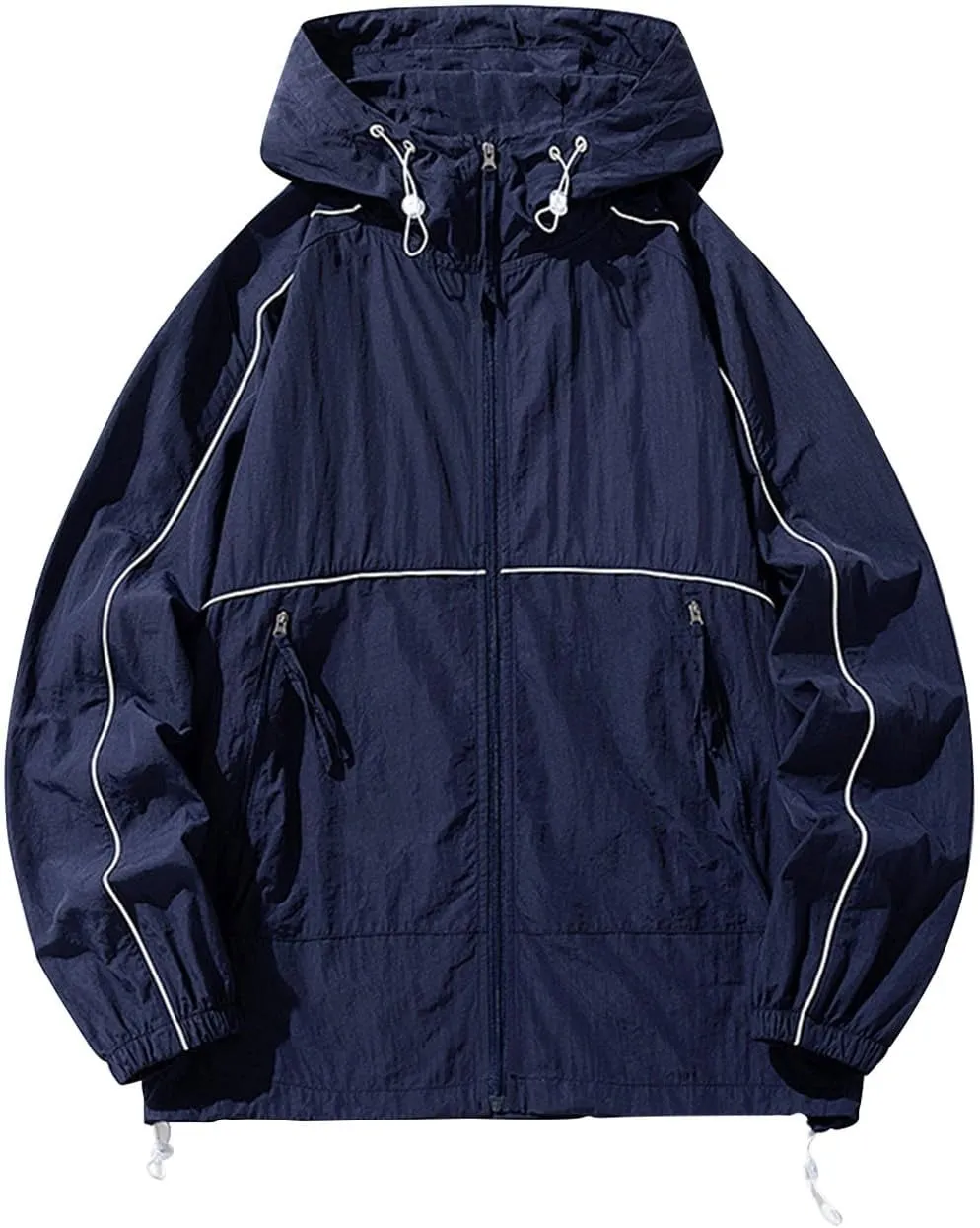 Mens Lightweight Rain Jacket Unisex Plain Outerwear Hiking Big and Tall Light Windbreaker Exercise Outdoor Rain Jacket