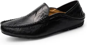 Mens Loafers Round Toe Faux Leather Loafer Shoes Flat Heel Lightweight Comfortable Wedding Walking Slip-on