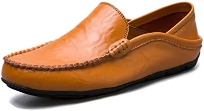 Men's Premium Genuine Leather Casual Slip on Loafers Breathable Driving Shoes Fashion Slipper