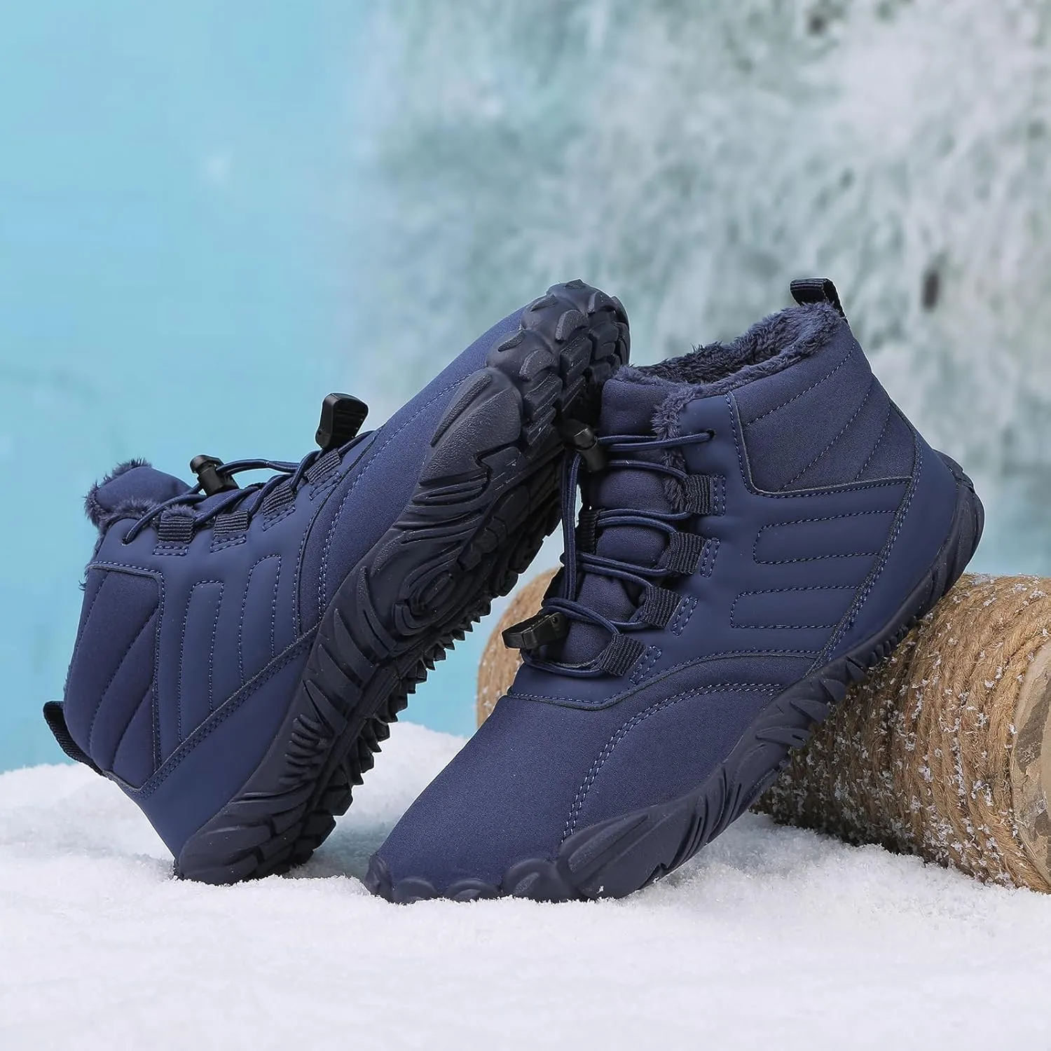 Mmoneyake Snow Shoes for Women Waterproof Warm Fur Lined Snow Sneakers Winter Ankle Booties Comfortable Outdoor Anti Slip Shoes Casual Fashion Short Boots Unisex