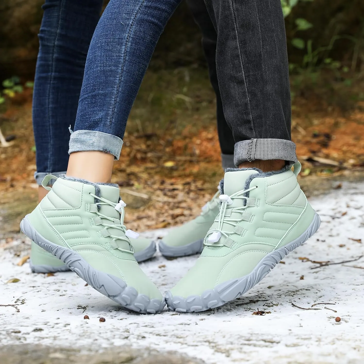 Mmoneyake Snow Shoes for Women Waterproof Warm Fur Lined Snow Sneakers Winter Ankle Booties Comfortable Outdoor Anti Slip Shoes Casual Fashion Short Boots Unisex