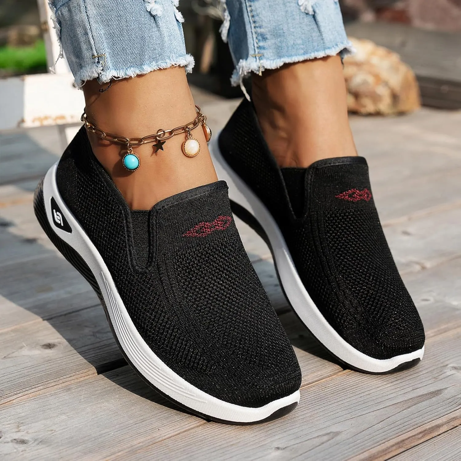 Mmoneyake Women's Men's Hands-Free Slip On Walking Shoes Wide Toe Box Arch Support Orthopedic Walking Sneakers Comfortable Tennis Sneakers Workout Athletic Gym Shoes Ightweight Running Shoe