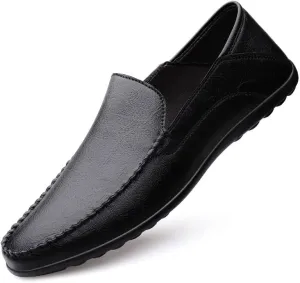 New Loafers for Men Leather Stitching Details Loafers Flexible Lightweight Comfortable Fashion Slip On