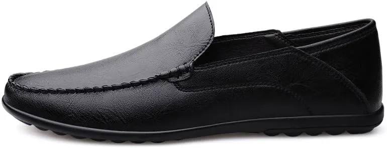 New Loafers for Men Leather Stitching Details Loafers Flexible Lightweight Comfortable Fashion Slip On
