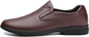 New Men's Loafers Round Toe Simple Venetian Loafers Leather Flexible Lightweight Resistant Wedding Slip On